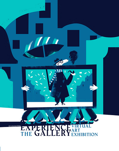 Experience the gallery art gallery character cristianne fritsch digital art digital illustration digital painting editorial editorial illustration illustration mixed media