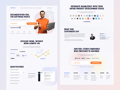 Landing page - work in progress documentation features landing landingpage saas testimonials