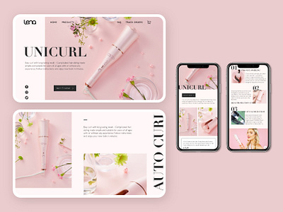 Website Design - Curler beauty beauty product curler ecommerce fashion fashion design feminine feminine design pink web design webdesign website