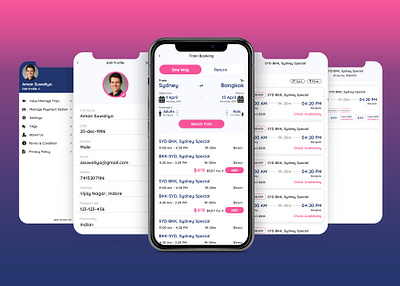 Train Booking App adobexd android app design mobile app productdesign ui uidesign uiuxdesign ux uxdesign