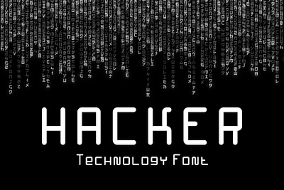 Hacker – Technology Font 1980 80s code coding computer cyber digital futuristic geometric hacker hacking internet network rounded rounded corner smooth software technology typeface