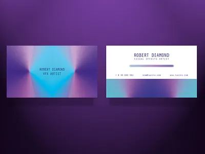 VFX business card purple version branding business card design graphic design holographic identity illustration minimal neon vfx