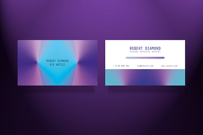 VFX business card purple version branding business card design graphic design holographic identity illustration minimal neon vfx