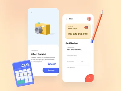 Credit Card Checkout 3d app daily ui mobile study ui ui design