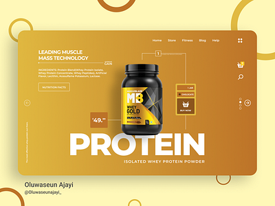 WHEY PROTEIN CONCEPT branding design figma figmadesign graphics landingpage minimal minimal design muscle protein uidesign ux web web design whey workout