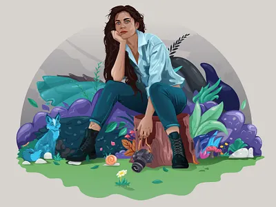 photographer character art character draw illustraion photographer vector art