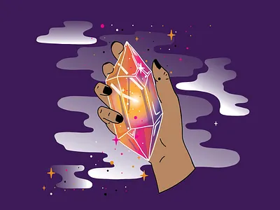 Beauty in the Facets | Crystal Hand Illustration crystal design illustration illustrator lines witchy