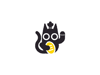 Lucky Cat black cat icon logo lucky cat maneki neko vector