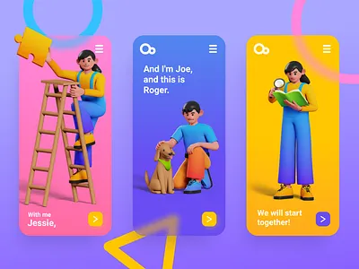 Joe and Jessie 2 3d 3d art 3d artist 3d icon 3d illustration 3d modeling app design illustration ui ui ux ux web