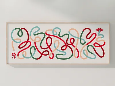 CFA Crazy Straw cut paper drink lips poster print straw