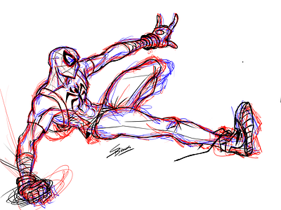 Mangaverse spiderman character design fanart illustraion