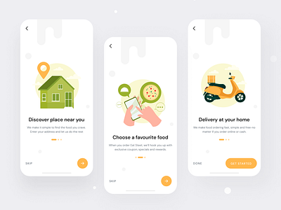 Food Delivery App- Onboarding app best shot 2020 dribbble best shot favourite app food app food delivery app foodcort interaction design mobile design onboarding ui restaurant app splashscreen trendy design user experience design