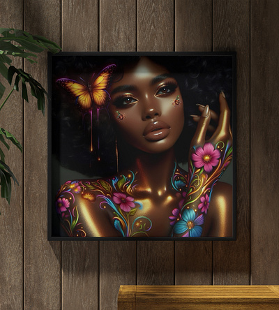 Luxurious Black Queens #8 - Acrylic Glass Painting digital art graphic design paintings