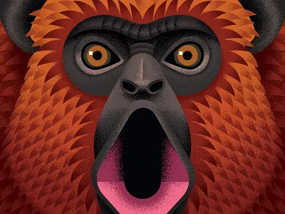 Howler Monkey adobe anano animal close up illustration monkey rum texture vector