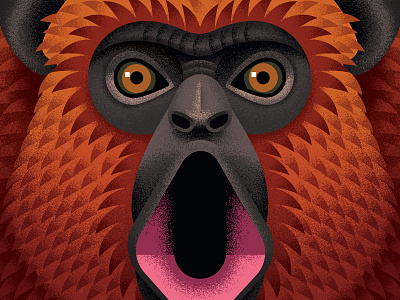 Howler Monkey adobe anano animal close up illustration monkey rum texture vector