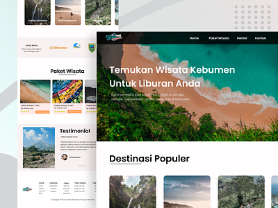 Web Travel Kebumen app branding clean clean design clean ui concept design landing page design landingpage ui uiux web webdesign website
