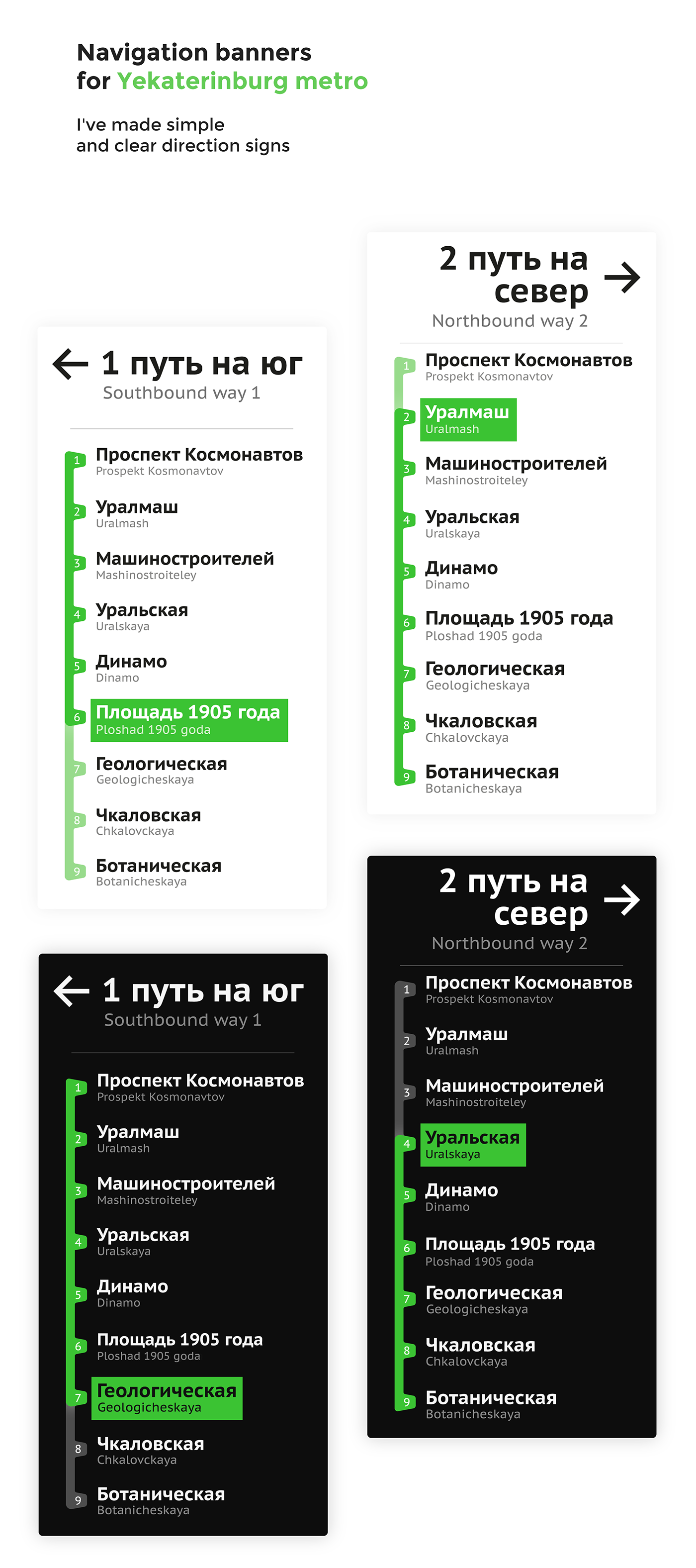 Navigation for Yekaterinburg Metro banner city city guide graphic design metro navigation subway system town urban environment yekaterinburg