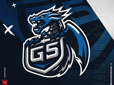 G5 - esports mascot logo branding design dragon esports illustration logo mascot vector
