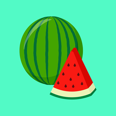 Watermelon design flat fruit fruits illustration vector vector illustration vectorart watermelon