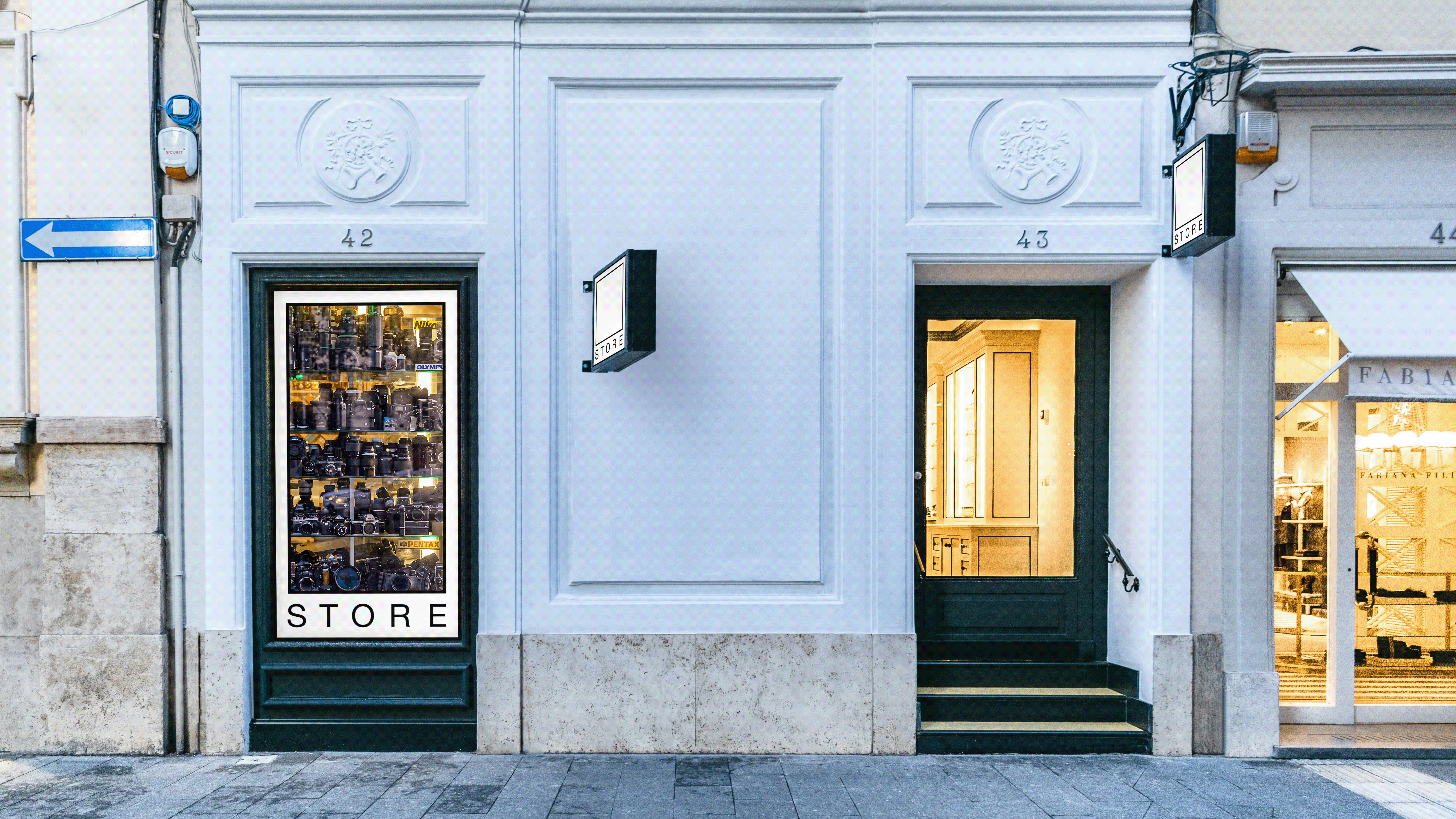 White Photo Store advertising brand branding facade graphic design idenity logo logotype modern pack package packaging photography shop store visual identity web