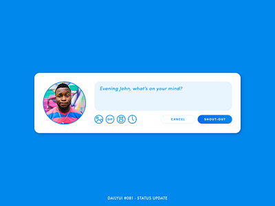 Daily UI #081 - Status Update 081 animation challenge dailyui design interaction interface media message messaging minimal notification post posting social status status update ui update ux