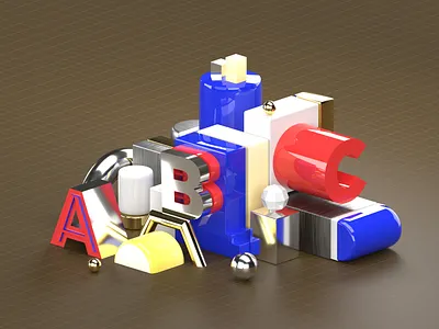 3D ABC Adobe Dimension Project 3d dimsension illustration