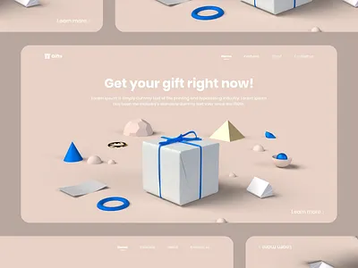 Gifts 3d 3d art app art design flat illustration landing ui ux vector web