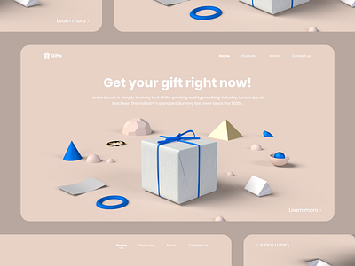 Gifts 3d 3d art app art design flat illustration landing ui ux vector web