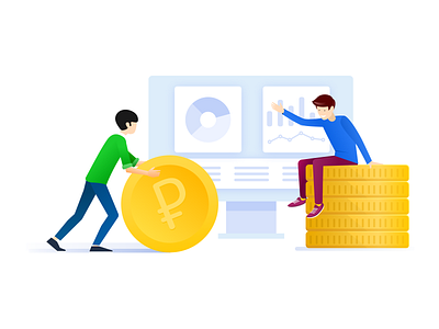 Banki.ru. Investments illustration vector