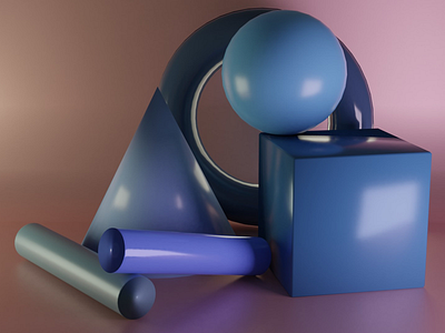 StillLife blender3d blues cycles render hues monochromes simplicity