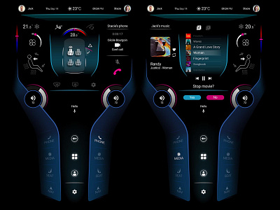 Central car dashboard automotive autonomous design experience illustration interface design ui ux