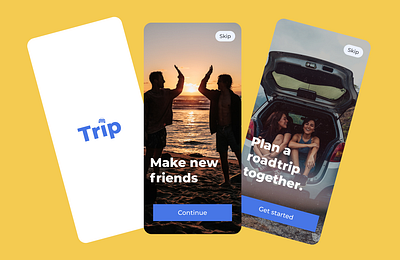 A social app for Roadtrip design flat ui ux