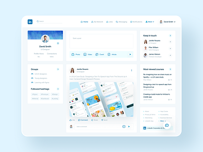 Linkedin Redesign app branding clean creative dashboard design dribbble best shot flat icon linkedin minimal redesign trendy typography ui uidesign ux vector web website