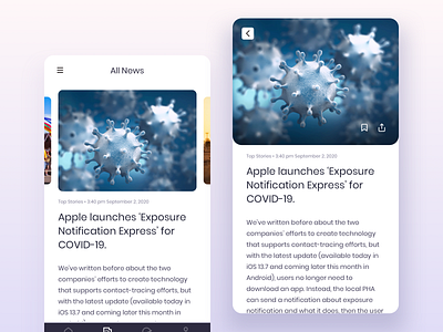 All news detail screen app appdesign article page articles clean design designer details page interface minimal mobile mobile ui news news app news design newspaper ui ux visual design web