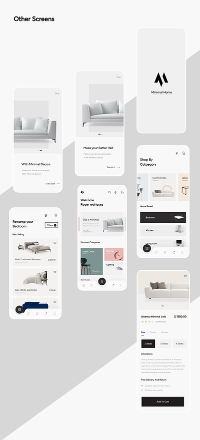 glimpse of an MInimal home Ecommerce app branding clean minimal clean minimimal clean ui contemporary contemporary design decor design ecommerce ecommerce shop furniture furniture design furniture store interaction minimalism modernism soft ui