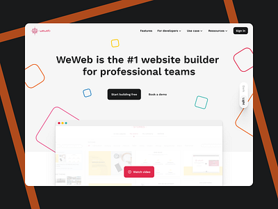 WeWeb • Home branding design landing page ui ux web website website builder weweb