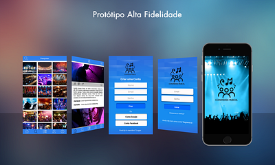 APP - Comunidade Musical app design design app figmadesign logo mobile product design prototype ui ux