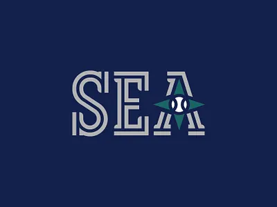 SEA baseball branding branding design illustration logo mariners mlb ocean sea washington wordmark