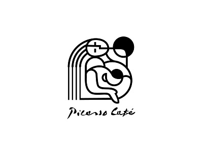Piccasso Cafe logo mark sign