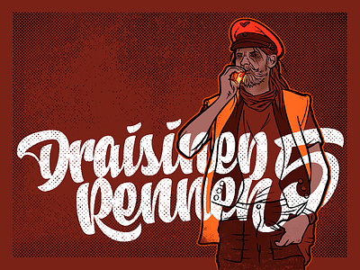 draisinnenrennen5 grit halftone illustration lettering logo procreate script font typography vector