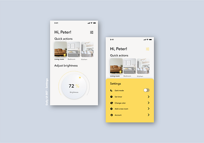 Daily UI 007 -Settings adobe xd app dailyui dailyui 007 lighting design ui userinterface