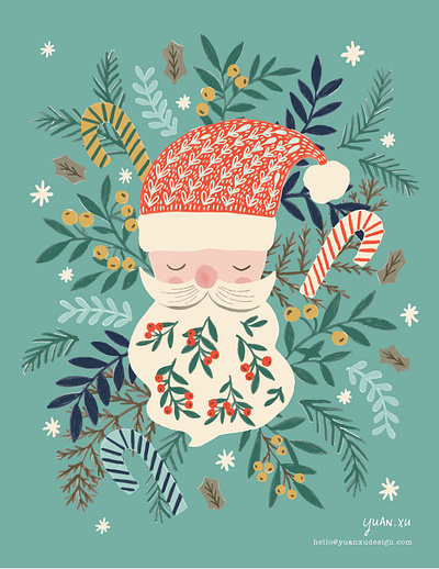 illustration santa christmas illustration christmas party holiday art santa santa claus santa illustration winter