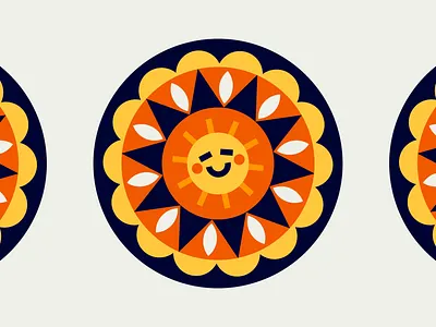 sun buddy for fun illustration kaleidoscope pattern sun sunshine vector