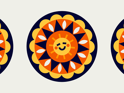 sun buddy for fun illustration kaleidoscope pattern sun sunshine vector