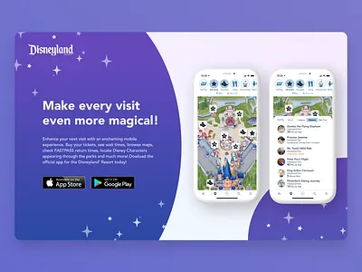 Daily UI 074—Download App daily daily 074 daily ui daily ui 074 dailyui dailyuichallenge design disney disneyland disneyland app figma interface ui ui design web web design