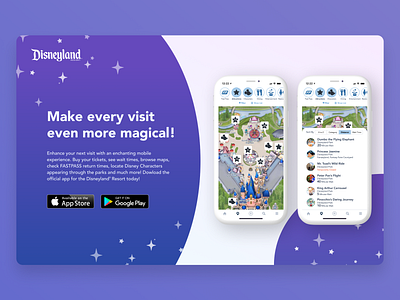 Daily UI 074—Download App daily daily 074 daily ui daily ui 074 dailyui dailyuichallenge design disney disneyland disneyland app figma interface ui ui design web web design