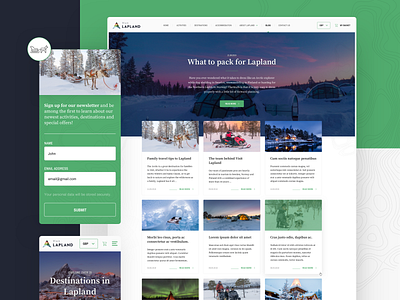 Visit lapland - Your adventure starts here accommodation application clean ui finland hotel illustration landing design landingpage lapland netherlands sketch snow sweden traveling user experience website website concept website design