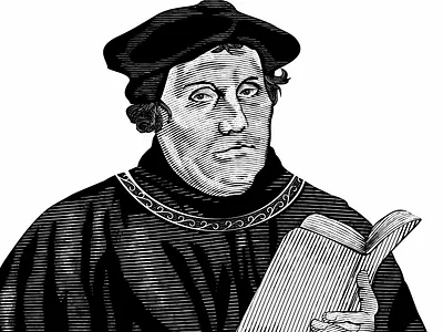 Martin Luther etching hand drawn illustration martin luther old school scratchboard teology vector vintage woodcut