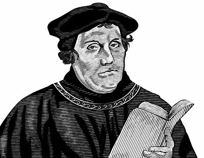 Martin Luther etching hand drawn illustration martin luther old school scratchboard teology vector vintage woodcut