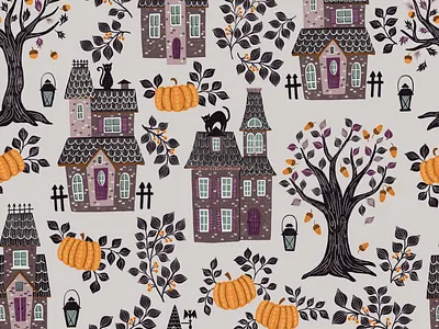 Haunted Village black cats gothic mansions halloween night halloween party haunted houses haunted mansions october night pumpkins